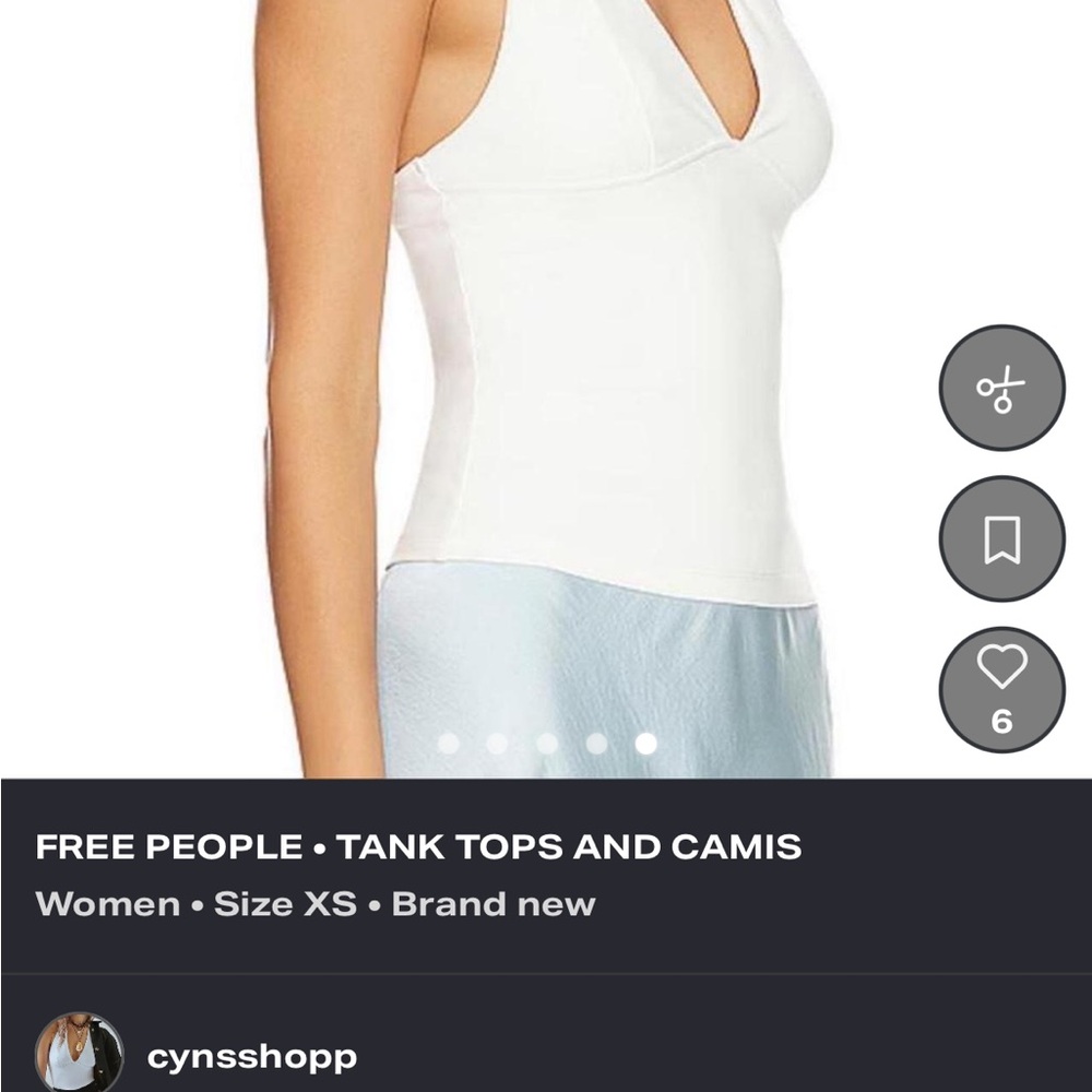 Free People White Halter V-Neck halter - Picture 6 of 6